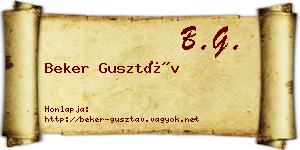 Beker Gusztáv névjegykártya